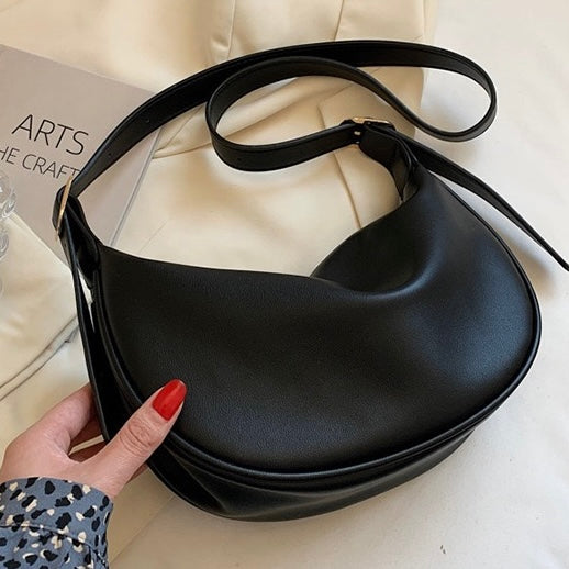 Women's Luxe Leather Underarm Bag - Elegant Crossbody for Spring/Summer