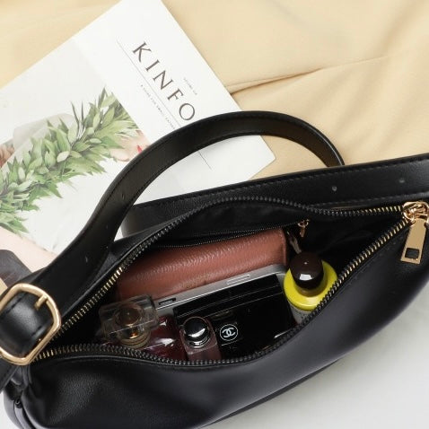 Women's Luxe Leather Underarm Bag - Elegant Crossbody for Spring/Summer