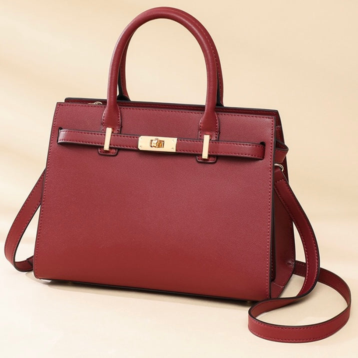 Elegant Large Capacity Genuine Leather Tote Bag for Women