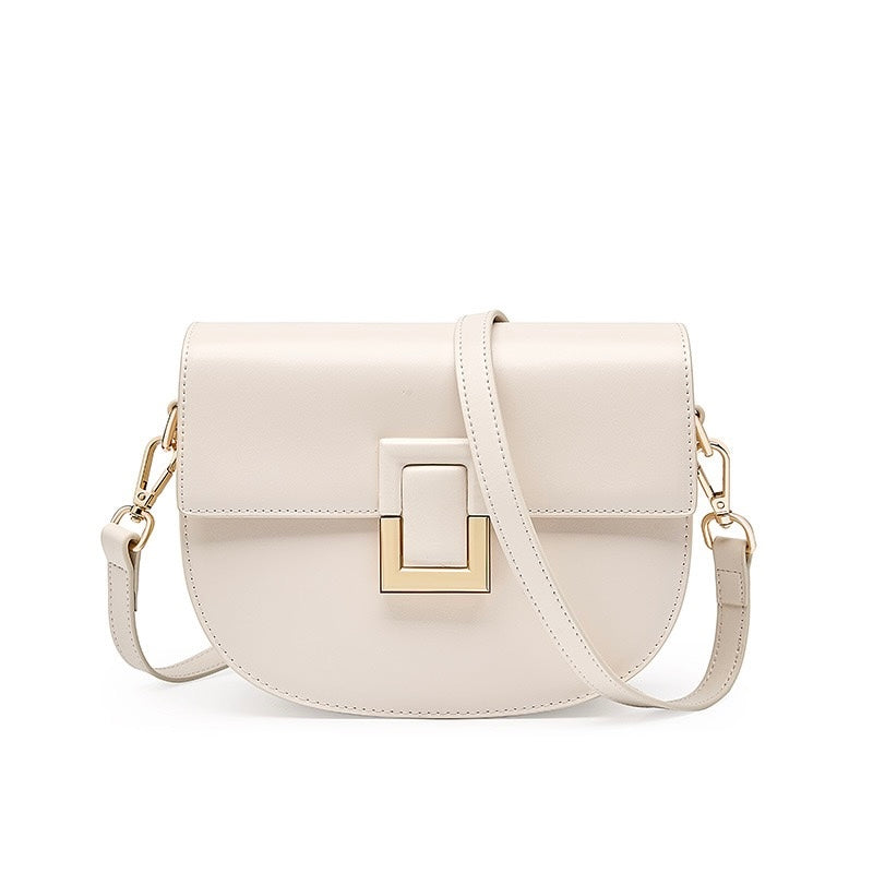 Chic Genuine Leather Saddle Crossbody Bag for Effortless Elegance