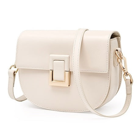 Chic Genuine Leather Saddle Crossbody Bag for Effortless Elegance