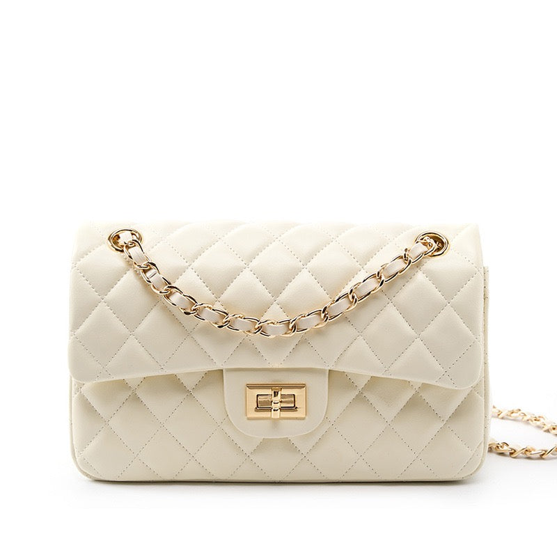 Inspired Quilted Genuine Leather Crossbody Bag for Women