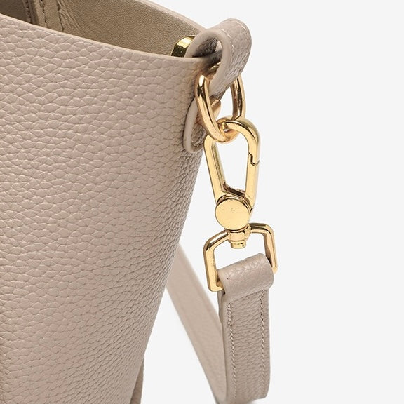 Elegant Genuine Leather Petite Basket Top Handle Bag