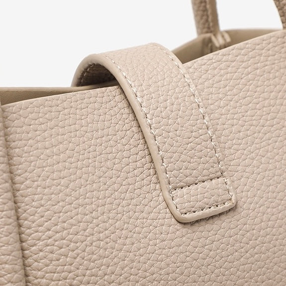 Elegant Genuine Leather Petite Basket Top Handle Bag