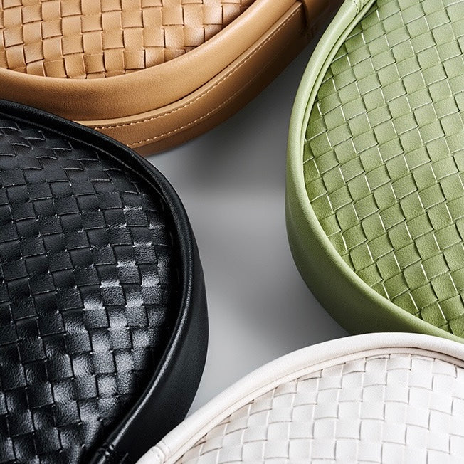 Luxury Handwoven Cowhide Crescent Moon Crossbody Bag