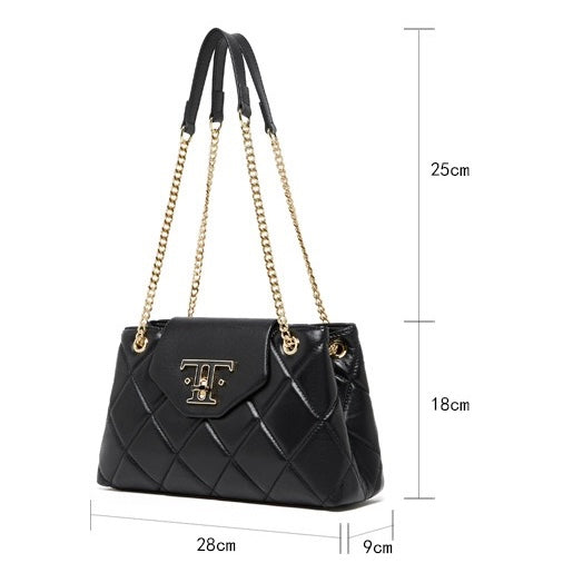 Chic Genuine Leather Chain Shoulder Crossbody Bag for Effortless Elegance