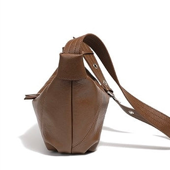 Opulent Genuine Leather Croissant Crossbody Dumpling Bag
