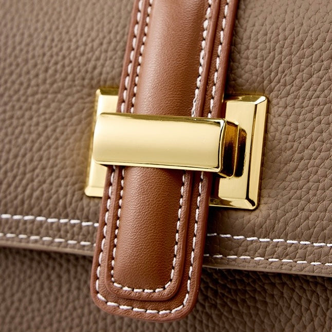 Luxe Minimalist Leather Structured Crossbody Bag