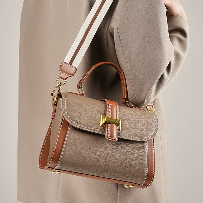 Luxe Minimalist Leather Structured Crossbody Bag