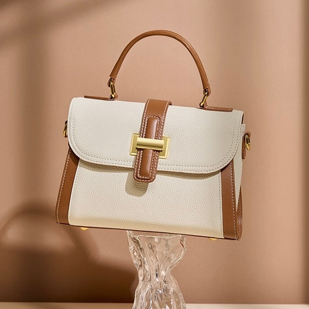 Luxe Minimalist Leather Structured Crossbody Bag
