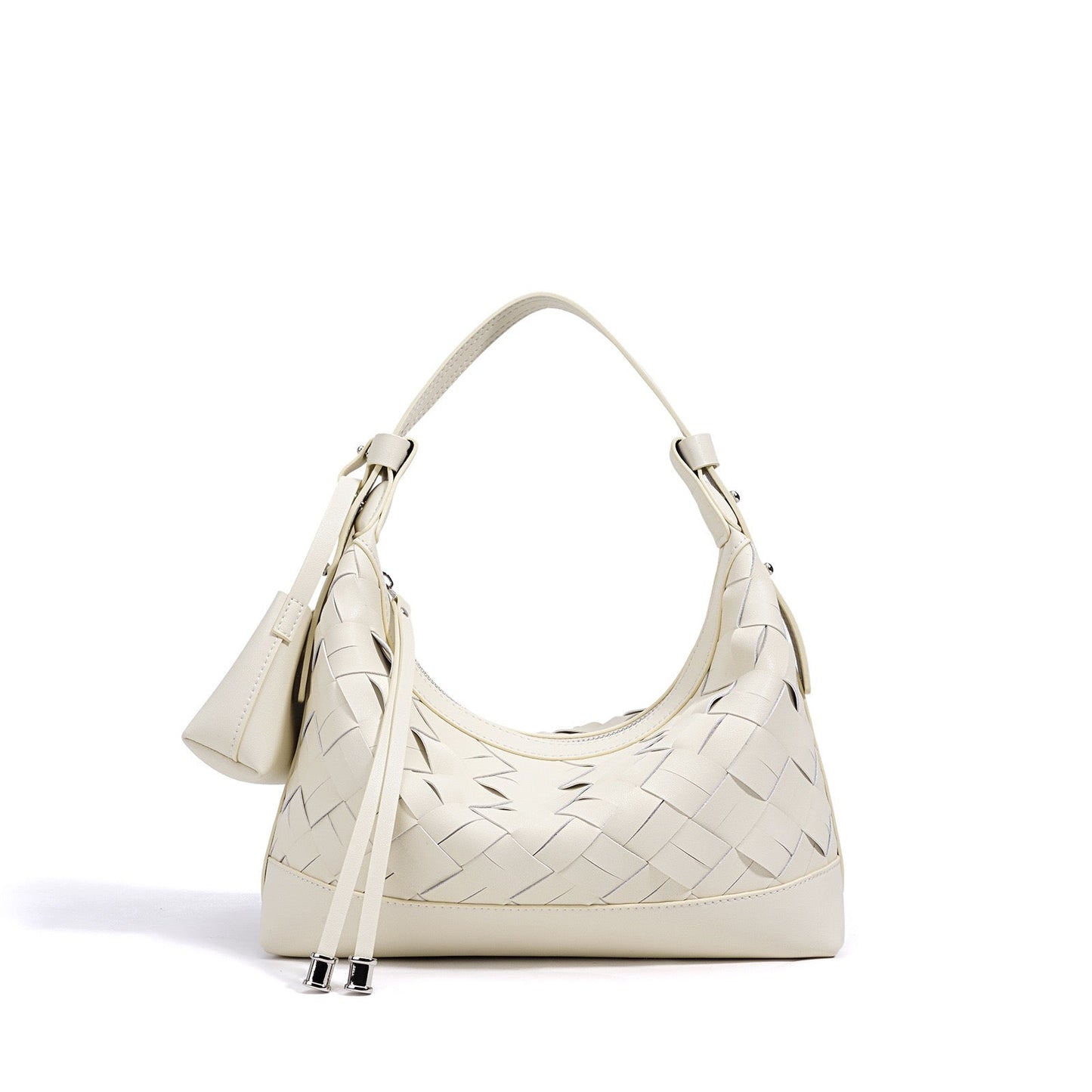 Woven Dumpling Shoulder & Crossbody Bag in Genuine Leather