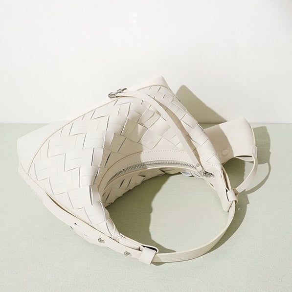 Woven Dumpling Shoulder & Crossbody Bag in Genuine Leather