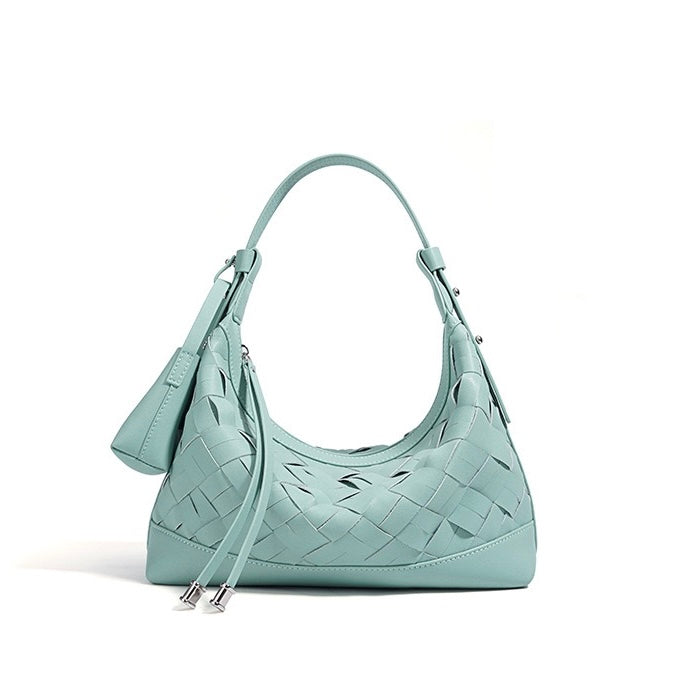 Woven Dumpling Shoulder & Crossbody Bag in Genuine Leather