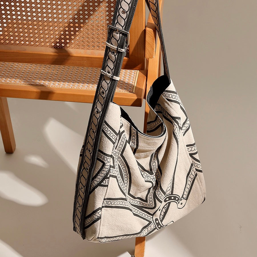Pony Totem Print Luxurious Slouchy Shoulder Bag