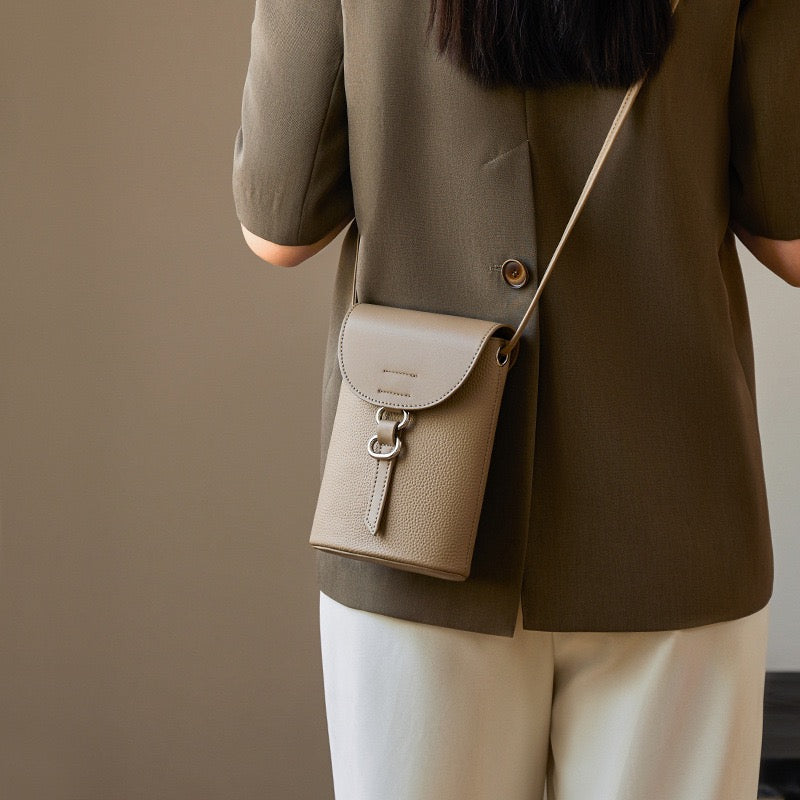 Genuine Leather Mini Crossbody Phone Bag for Women