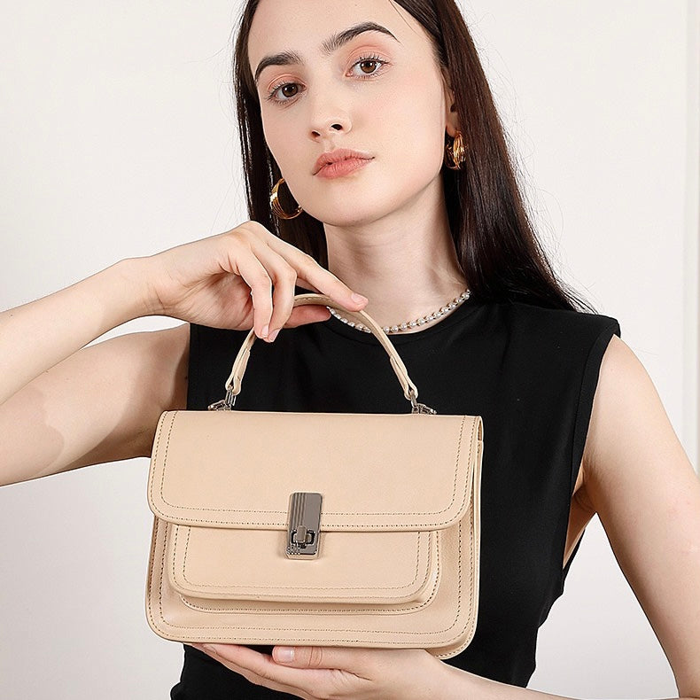 Sophisticated Women's Genuine Leather Commuter Messenger Bag