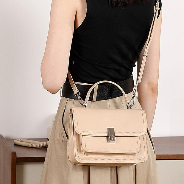 Sophisticated Women's Genuine Leather Commuter Messenger Bag