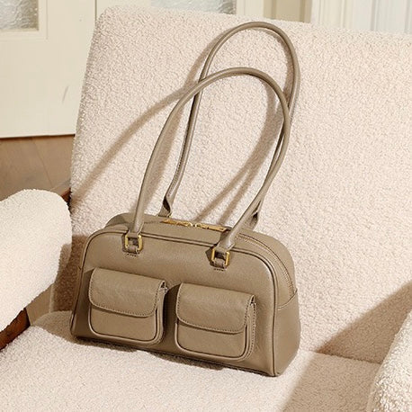 Timeless Vintage Leather Bowling Bag for Women