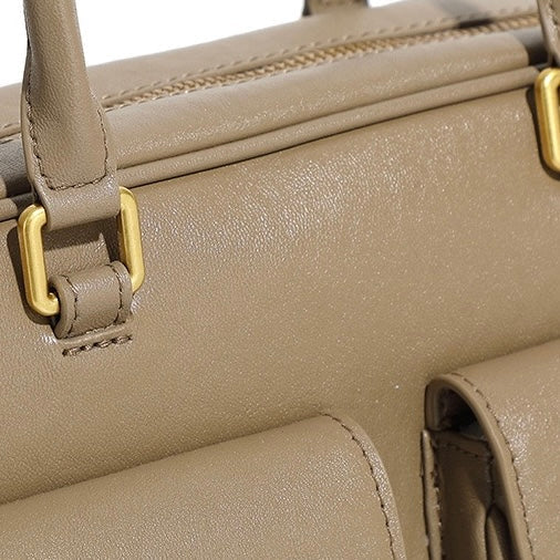 Timeless Vintage Leather Bowling Bag for Women