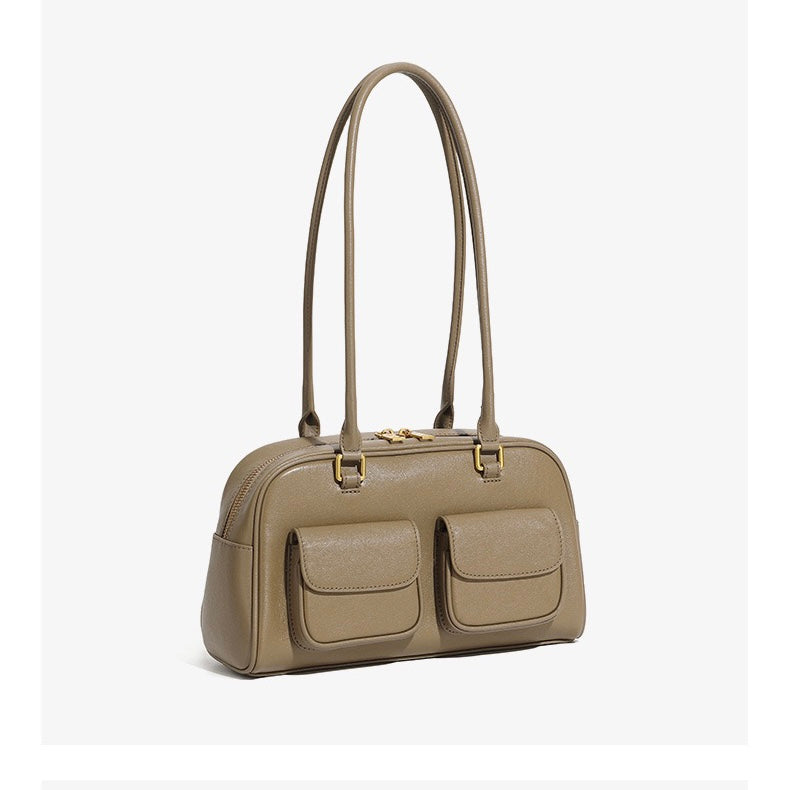 Timeless Vintage Leather Bowling Bag for Women