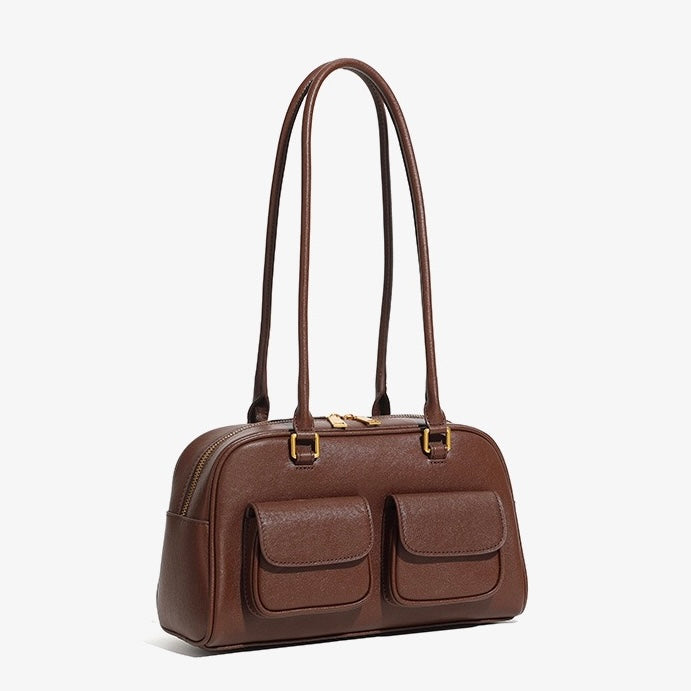 Timeless Vintage Leather Bowling Bag for Women