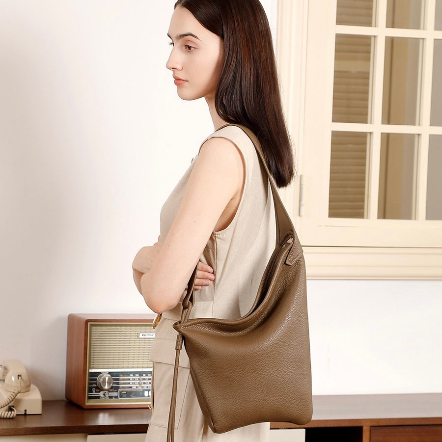 Asymmetric Luxe Slouchy Horn Shoulder Crossbody Bag
