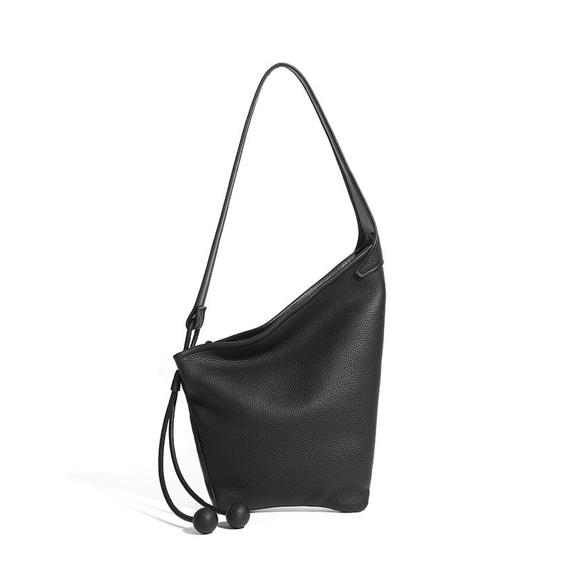 Asymmetric Luxe Slouchy Horn Shoulder Crossbody Bag