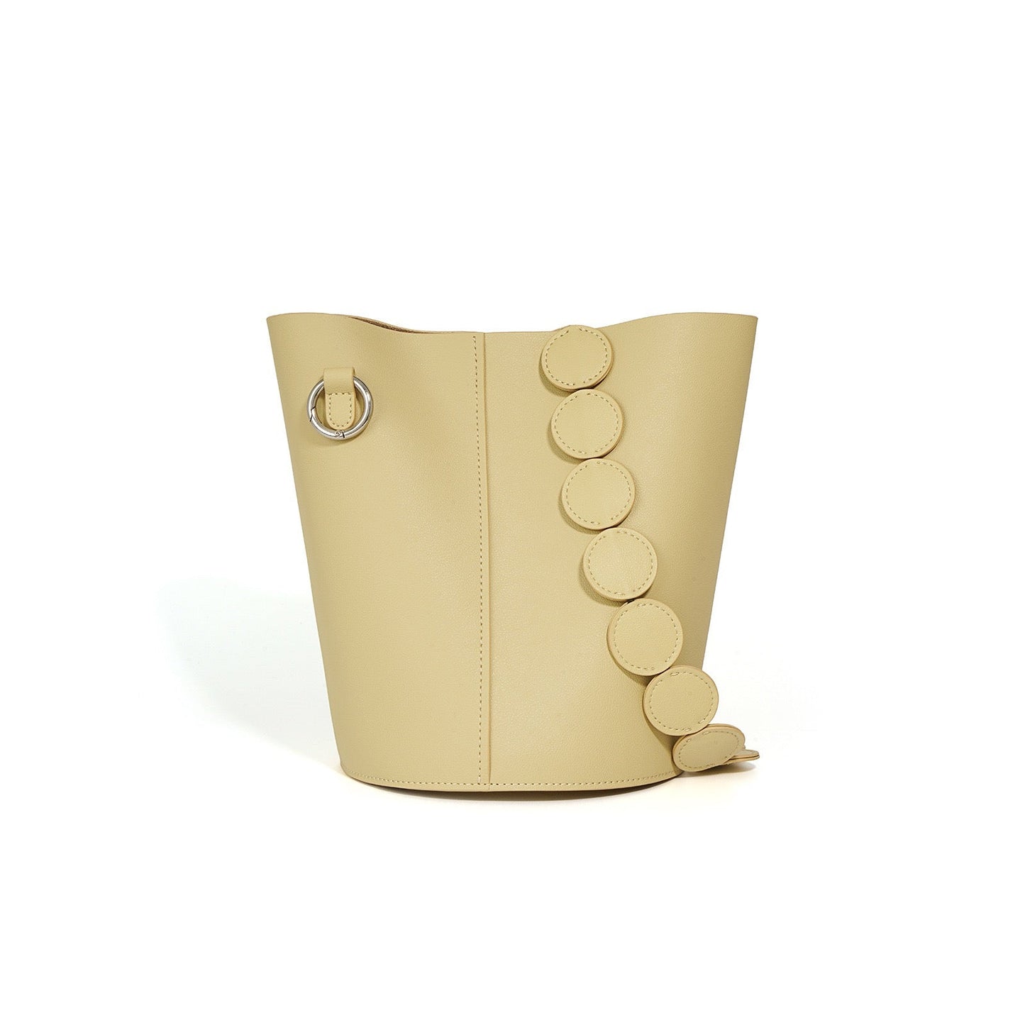 Elegant Women's Genuine Leather Bucket Bag with Adjustable Strap