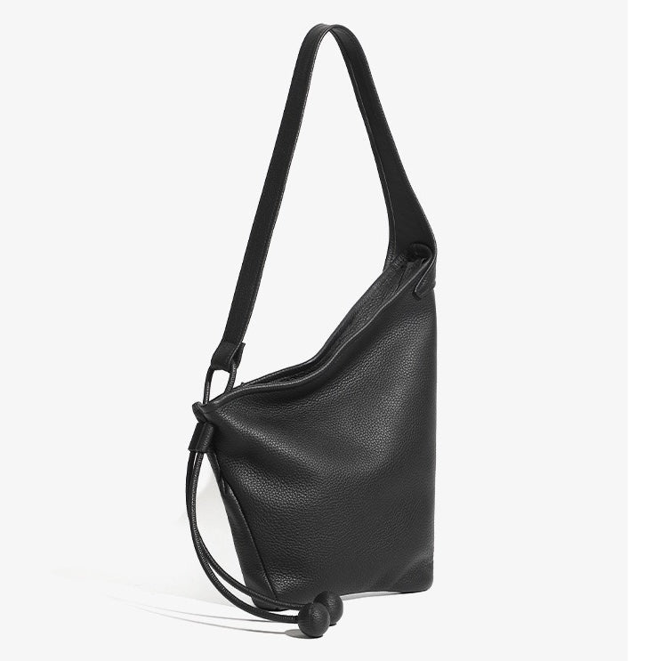 Asymmetric Luxe Slouchy Horn Shoulder Crossbody Bag