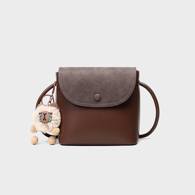 Elegant Vintage Leather Flap Crossbody Bag