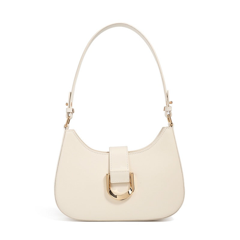 Soft Top-Grain Leather Minimalist Baguette Shoulder Bag