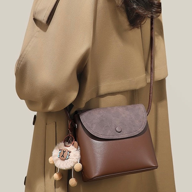 Elegant Vintage Leather Flap Crossbody Bag