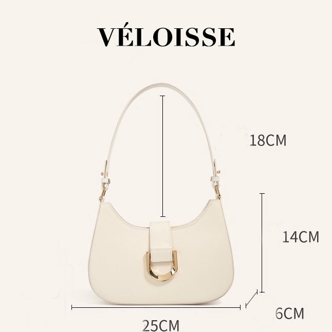 Soft Top-Grain Leather Minimalist Baguette Shoulder Bag