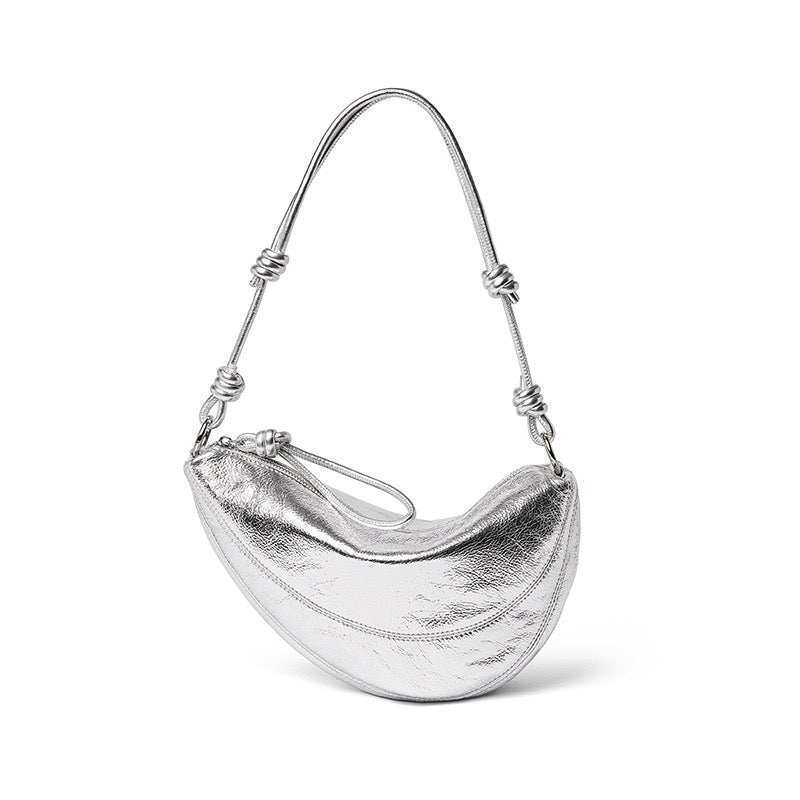 Genuine Leather Dumpling Saddle Bag for Women - Effortless Elegance