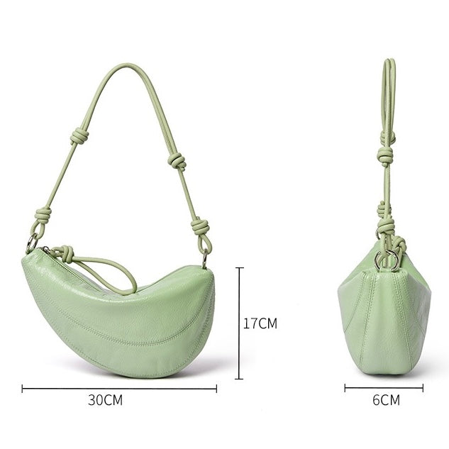 Genuine Leather Dumpling Saddle Bag for Women - Effortless Elegance