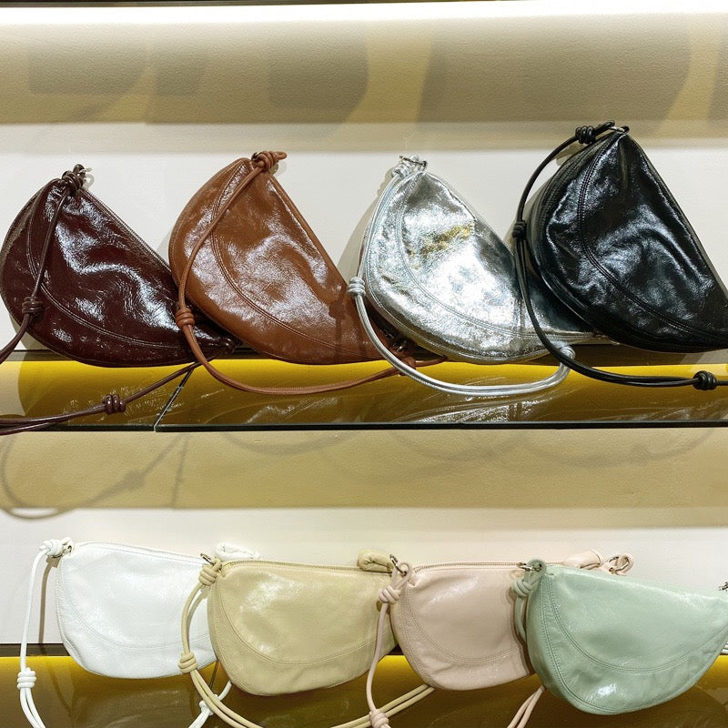 Genuine Leather Dumpling Saddle Bag for Women - Effortless Elegance