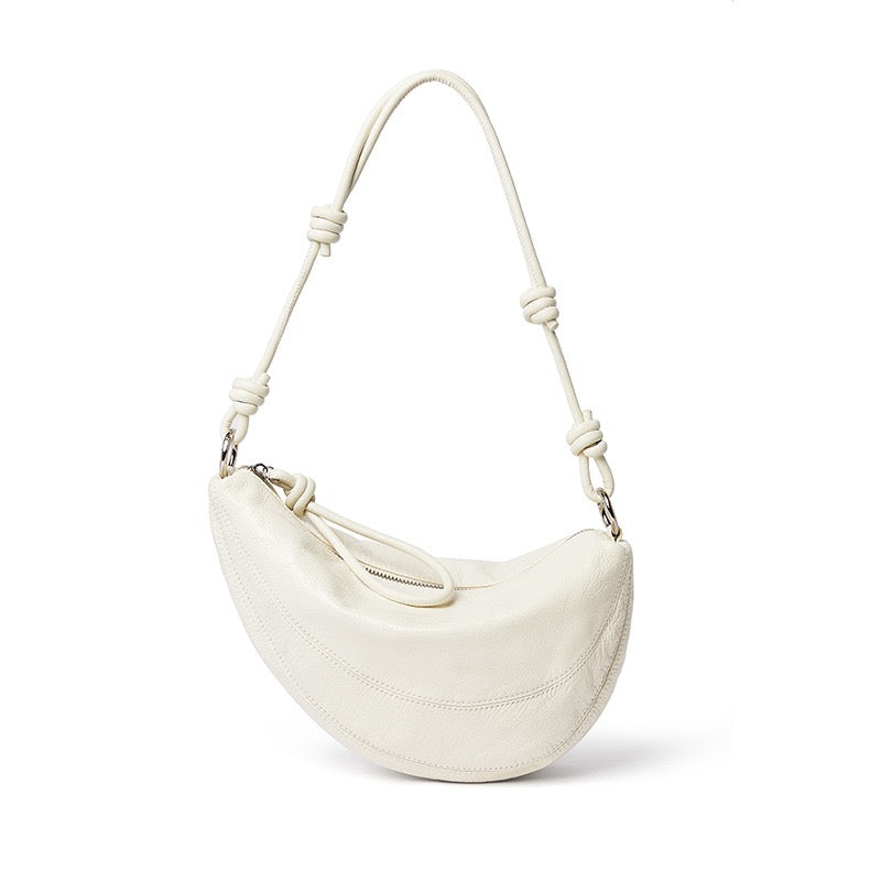 Genuine Leather Dumpling Saddle Bag for Women - Effortless Elegance