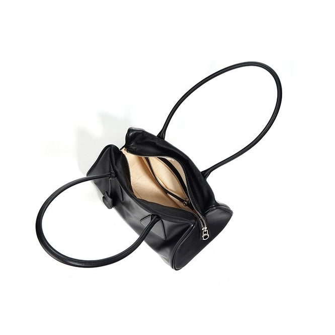 Elegant Vintage Leather Triangle Barrel Shoulder Bag - 2025 Edition