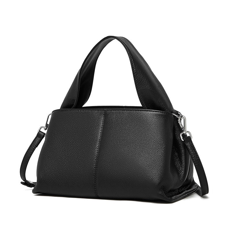 Vintage Elegance: Women's Genuine Leather Top-Grain Shoulder Bag
