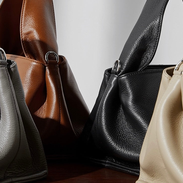 Vintage Elegance: Women's Genuine Leather Top-Grain Shoulder Bag