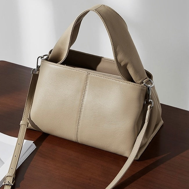 Vintage Elegance: Women's Genuine Leather Top-Grain Shoulder Bag