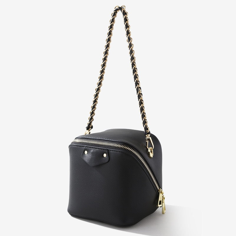 Women's Luxe Genuine Leather Square Elephant Bucket Bag