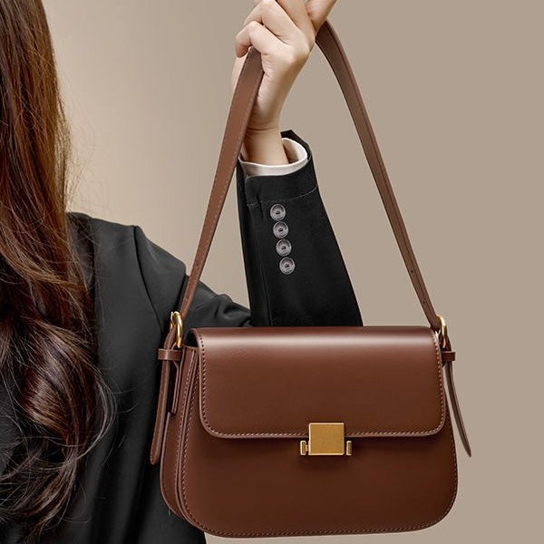 Luxury Minimalist Genuine Leather Crossbody Bag for Women