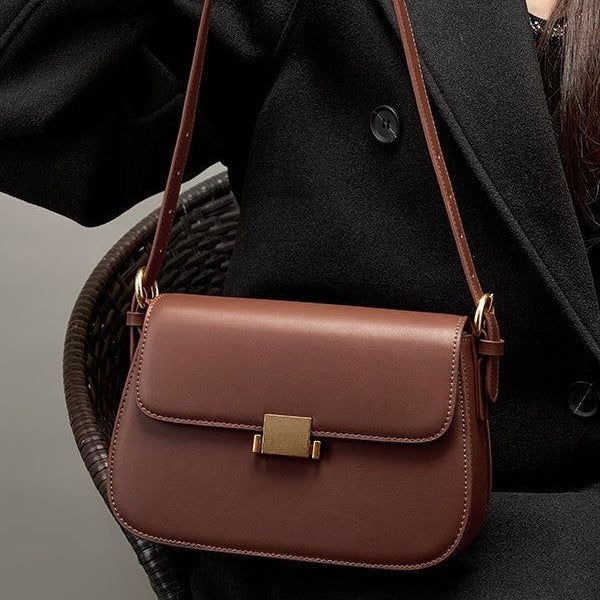 Luxury Minimalist Genuine Leather Crossbody Bag for Women