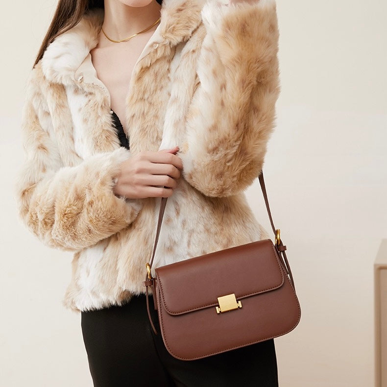 Luxury Minimalist Genuine Leather Crossbody Bag for Women