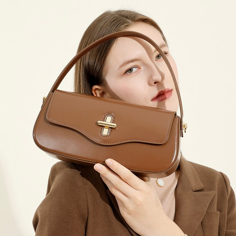 Signature Leather Baguette Bag for the Modern Woman