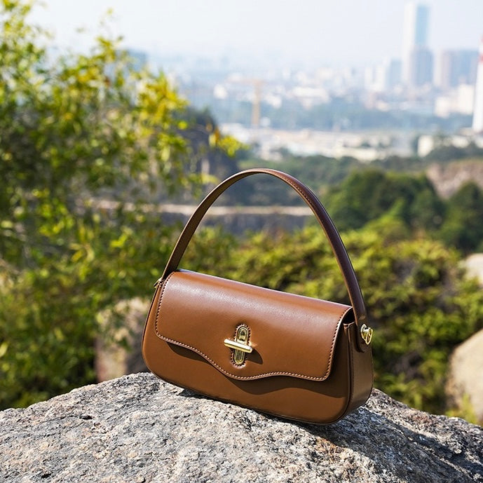 Signature Leather Baguette Bag for the Modern Woman