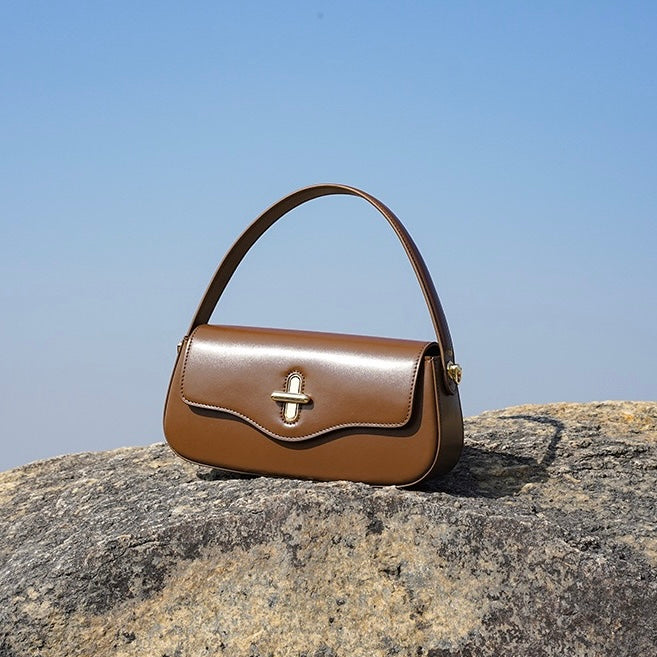 Signature Leather Baguette Bag for the Modern Woman