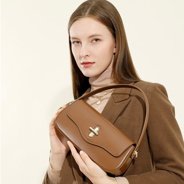 Signature Leather Baguette Bag for the Modern Woman
