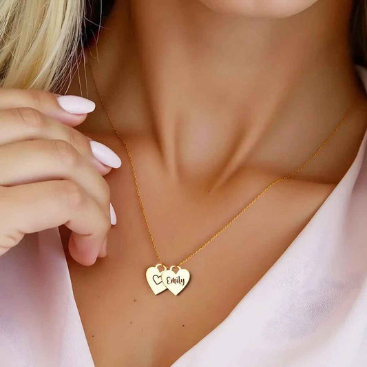Multi-Heart Name Necklace Giulia - Personalised Connection With Up To 8 Engraved Hearts